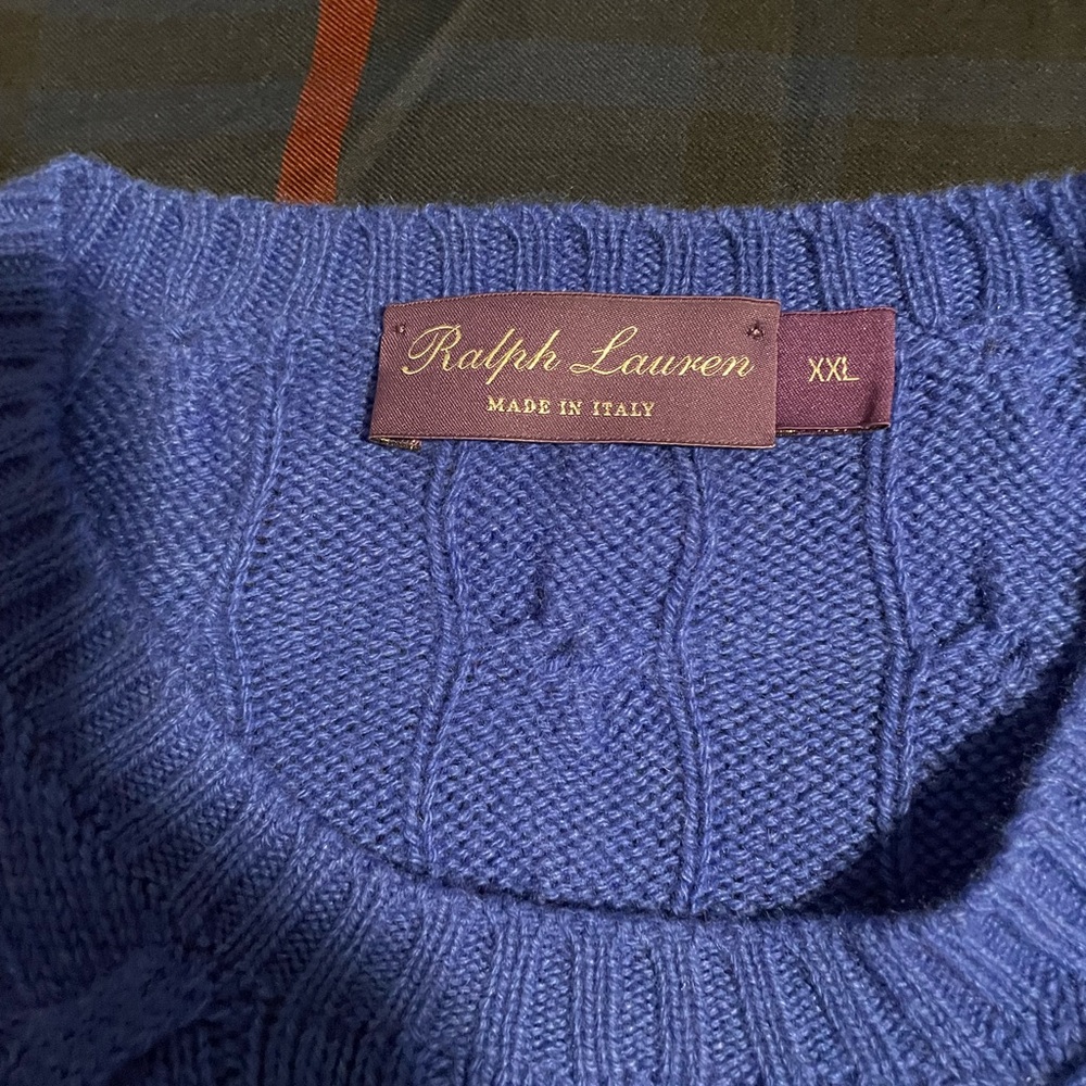 100% Cashmere Polo Ralph Lauren Purple Label 2xl
